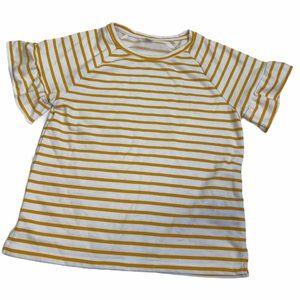 Old Navy Striped Ruffle Top Short Sleeve Shirt